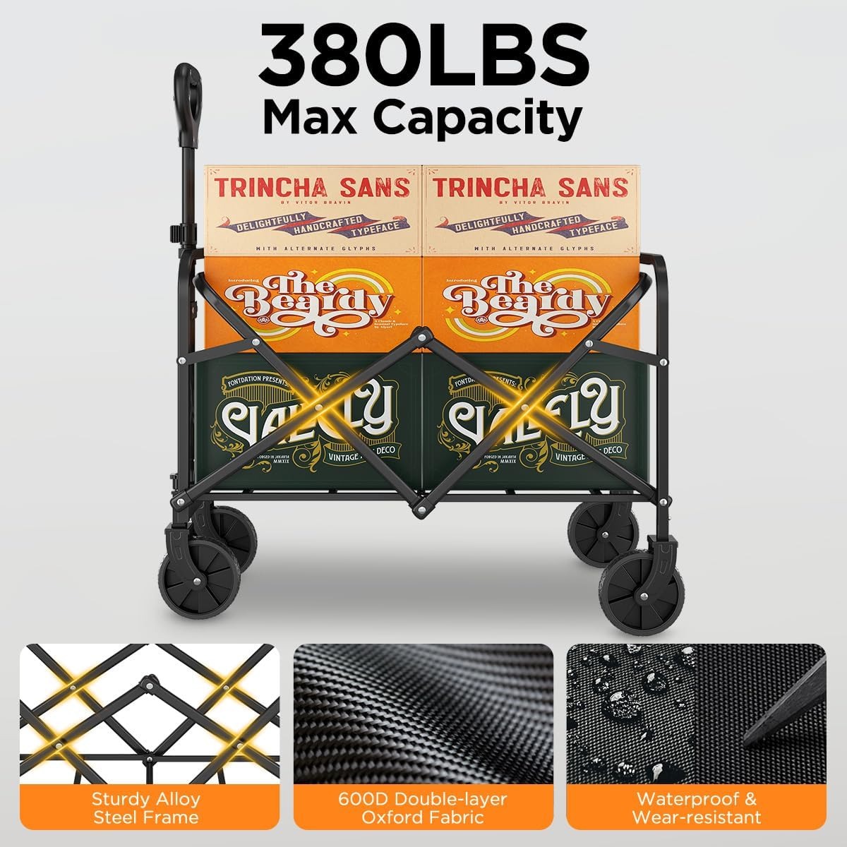 380LBS Tüm Arazi Koşullarına U - Sports Equipment Trolley incelemesi ve fiyatı